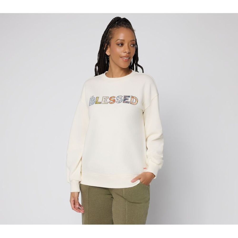 Peace Love World Women's Top Sz XL Affirmation Applique Multi-colored
